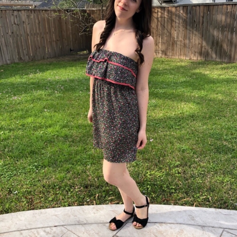 Floral Ruffle Strapless Mini Dress From ModCloth - Picture 6 of 8